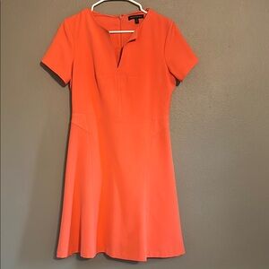 Banana Republic Peach Peplum Mini Dress Plunge Neckline